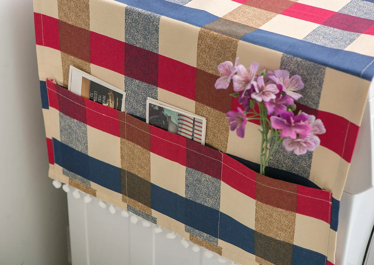Red and blue rice rough Refrigerator cover