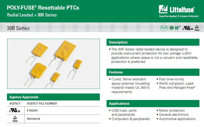 500 шт х 30R160UU 30 V 1.6A PTC POLYFUSE радиальные выводы обнуляемый трансмиттер предохранитель 30R160U