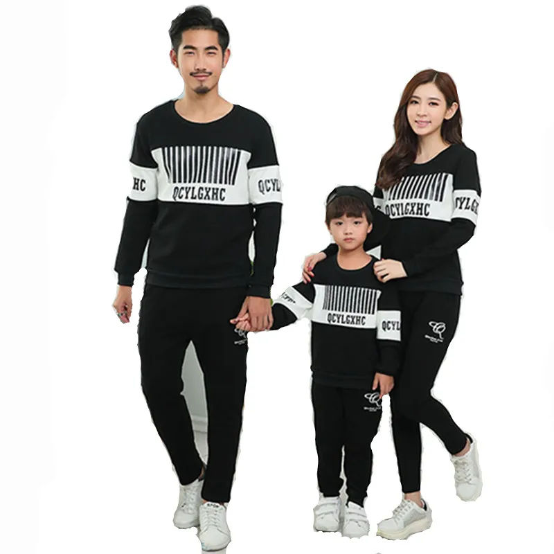 

Spring Autumn Winter Family Matching Clothes Black Casual Sweater Matching Mother And Daughter Clothes Outfits Family Look