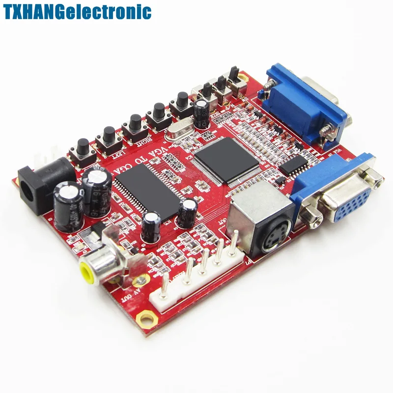 Durable VGA to RGBSCGAAVS-Video Converter Board Arcade Game Multicode +Wire (2)