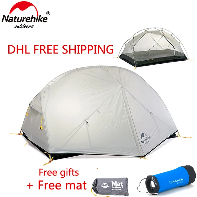 

Naturehike Mongar 3 Season Camping Tent 20D Nylon Fabic Double Layer Waterproof Tent for 2 Persons NH17T007-M