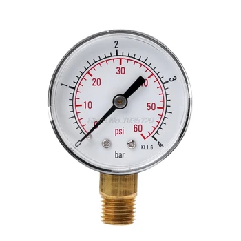 

0-60 PSI Mini Pressure Gauge Pool Spa Filter Water Pressure Measuring 1/4" NPT Whosale&DropShip