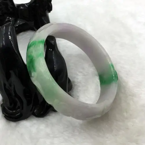 

free shipping 02105 China Hand-carved Green Emerald Green Jadeite Jade Bracelet Bangle