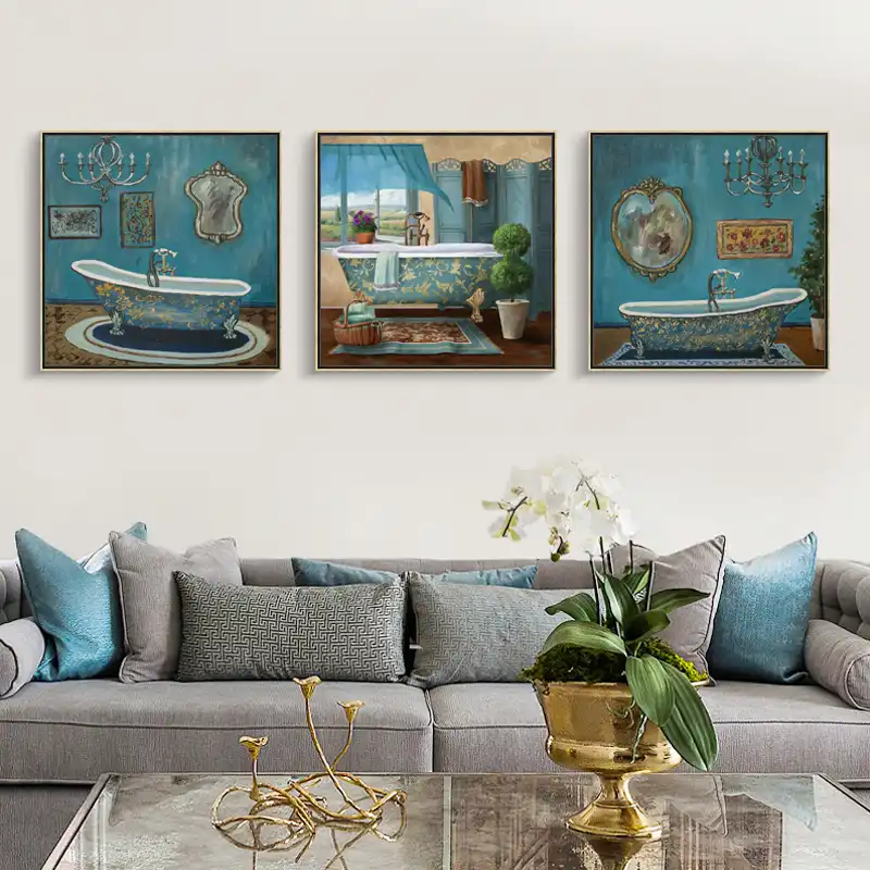 Modern Retro Bathroom Decor Wall Painting Art Poster Modular Modern Retro Bathroom Decor Wall
