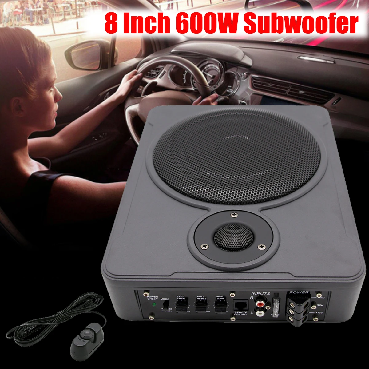 8 дюймов bluetooth Автомобильный домашний сабвуфер под сиденье Sub 600 Вт стерео сабвуфер автомобильный аудио динамик музыкальная система звук НЧ-динамик