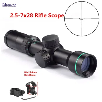 

Tactical Optical Sight 2.5-7x28 Riflescope Reticle Optical Sight Air Rifle Scope Ring 25.4mm 11mm/20mm Hunting Caza