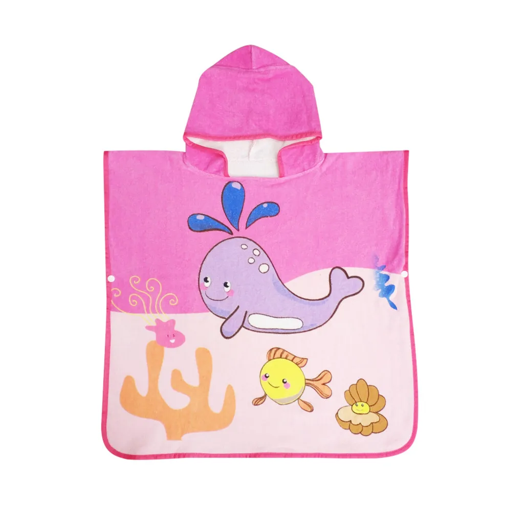 Infant baby poncho towel hooded beach towels for kid Bathrobe Pajamas Cartoon Animals baby hooded bath towel Child baby bath set