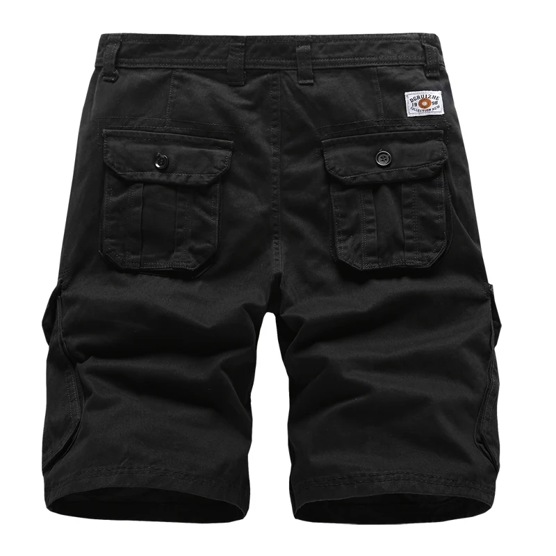 Летние популярные мужские шорты Карго свободные рабочие шорты с несколькими карманами военные высококачественные хлопковые шорты Одежда для пляжа больших размеров