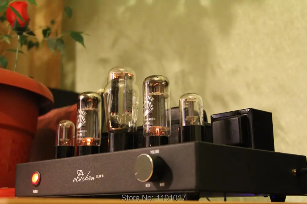 AMPLIFICADOR DE TUBO LaoChen EL34 HIFI exquisis Aiqin amplificador de clase A hecho A mano versión negra OC34 Oldchen
