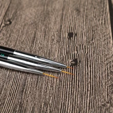 Набор кистей для дизайна ногтей с металлической ручкой для женщин, 3 шт./компл., набор кистей для рисования цветов для девочек, набор кистей для рисования DIY