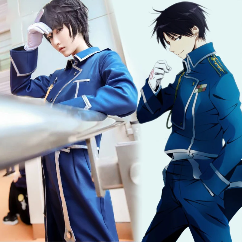 font b Anime b font FullMetal Alchemist Roy Mustang Cosplay Costume Men Clothing Halloween Carnival