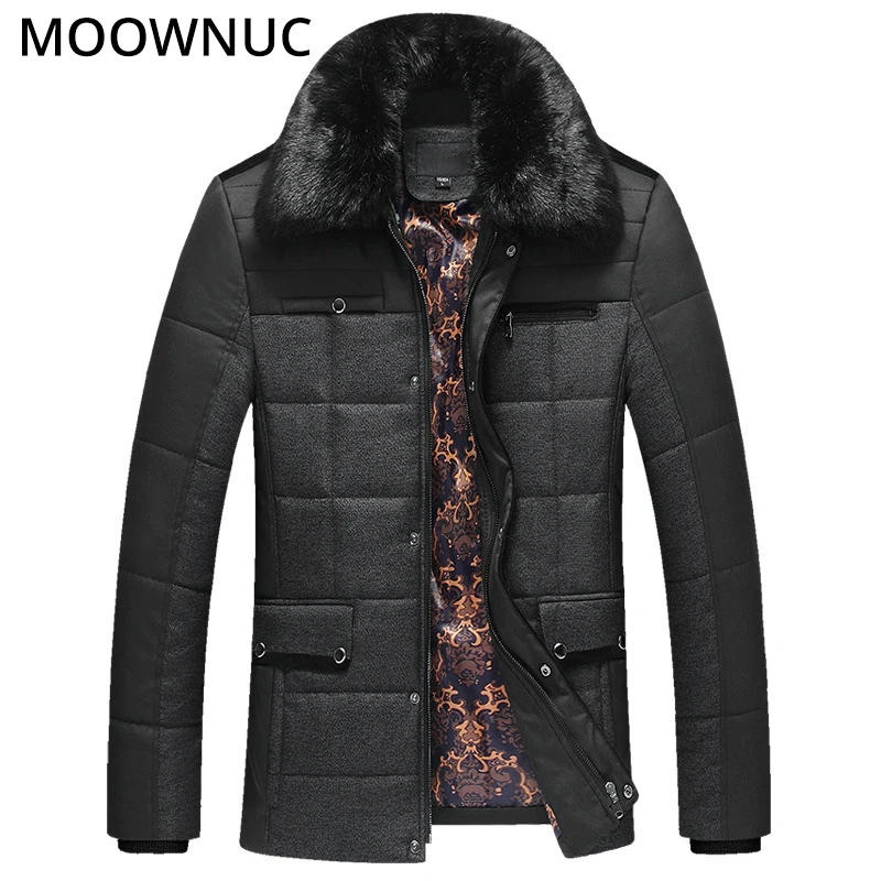 Woollen Business Casual Men's Coat Male Fur collar Autumn Winter Thick Overcoat Fashion Blends Brand Clothing MOOWNUC Splicing Woollen Business Casual Men's Coat Male Fur collar Autumn Winter Thick Overcoat Fashion Blends Brand Clothing MOOWNUC Splicing