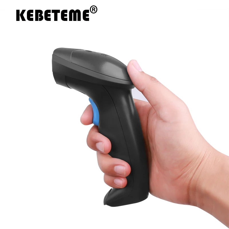 

KEBETEME Barcode Scanner Portable Laser High Sensitive Barcode Handheld Scanner USB Wired 1D Bar Code Scan for POS System