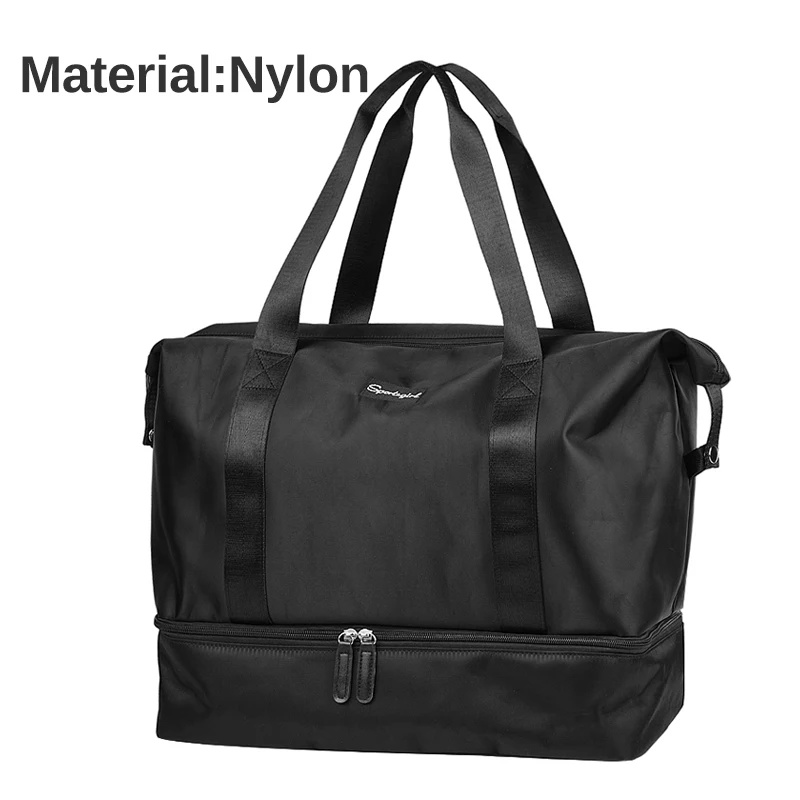 Женская дорожная сумка для багажа, блестящая Водонепроницаемая нейлоновая сумка-Органайзер для девочек, большая дорожная сумка через плечо XA868WB - Цвет: Black