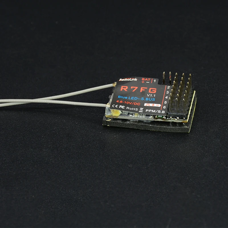 FATJAY Radiolink FHSS R7FG 2.4G 7-Channel Radio Control Receiver 600m on the ground for RadioLink RC4G RC3S RC4GS RC6GS T8FB | Игрушки и