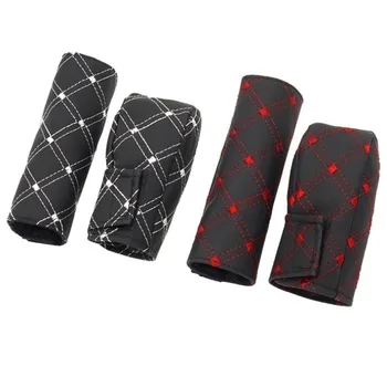 

Car Leather Hand Brake Cover Faux Gear Shift Collars Knob Car Interior Decor Protector Lever Cover Auto Interior Accessories