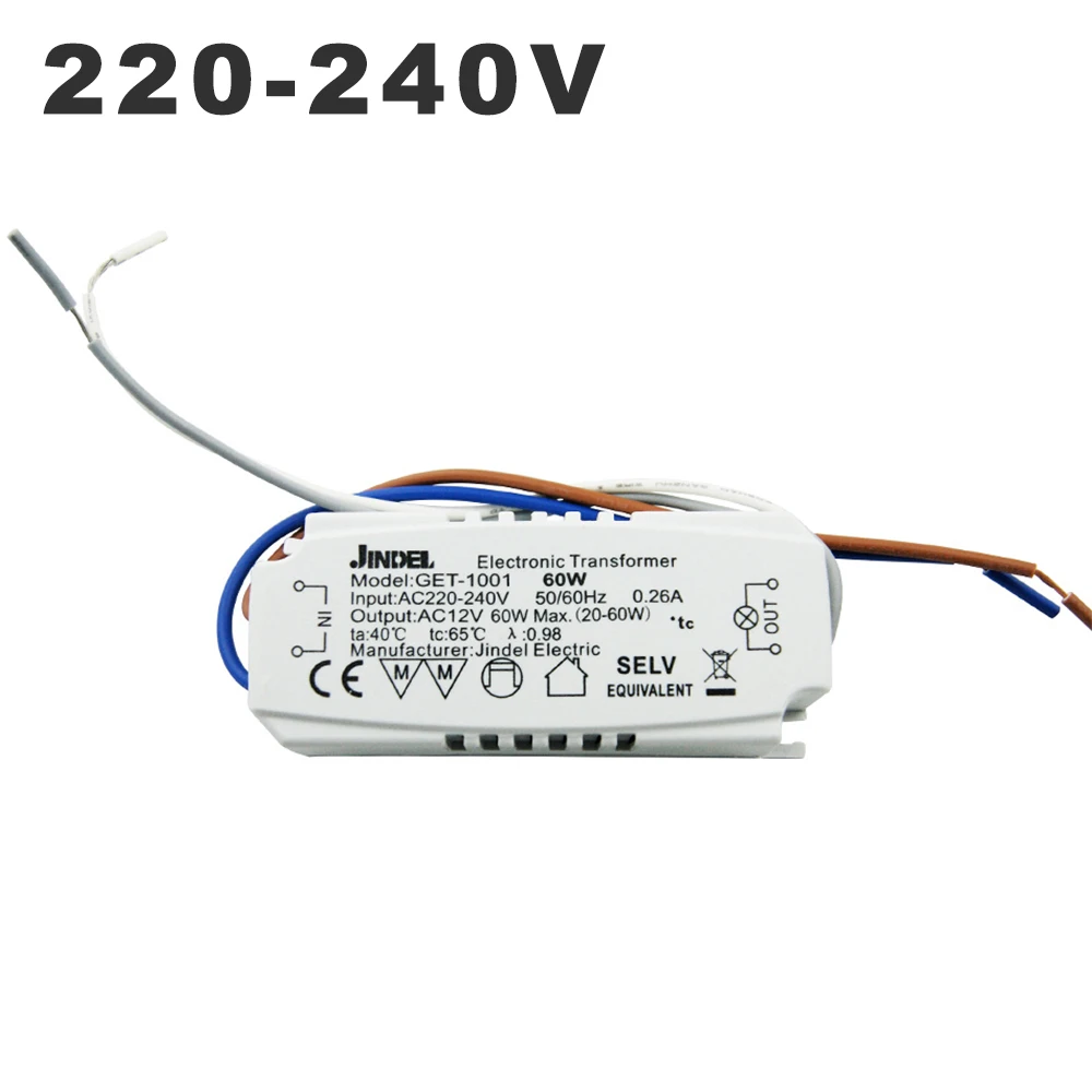 Transformador electrónico para lámpara de bajo voltaje para bombillas de 12 V 60 W de 220-240 V 