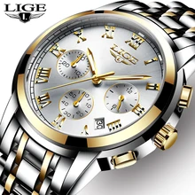 

LIGE Men Watches Top Luxury Brand Full Steel Waterproof Sport Quartz Watch Men Fashion Date Clock Chronograph Relogio Masculino