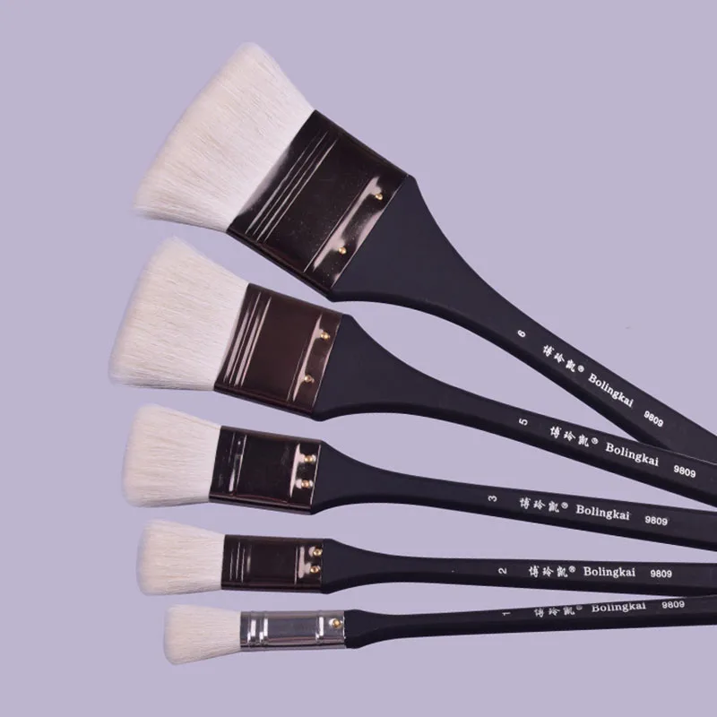 Escova de Arte Pintura a Óleo Conjunto de lã Limpeza de Madeira Esfregando Suprimentos Escova Aquarela Pintura Fácil 6 Pçs 5 pintura a óleo escova conjunto de lã