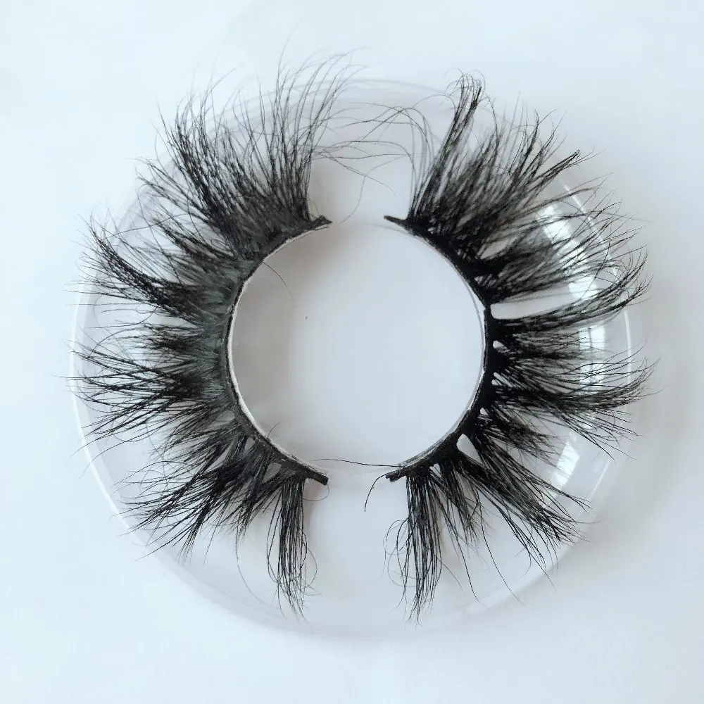 25mm False Eyelashes Wholesale Thick Strip 25mm 5D Mink Lashes Custom
