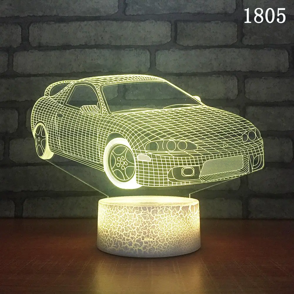 Креативный автомобиль 3d ночник подарок на день рождения прикроватная тумбочка для спальни 3d лампа Usb плагин Led светодиодный ночник - Испускаемый цвет: W