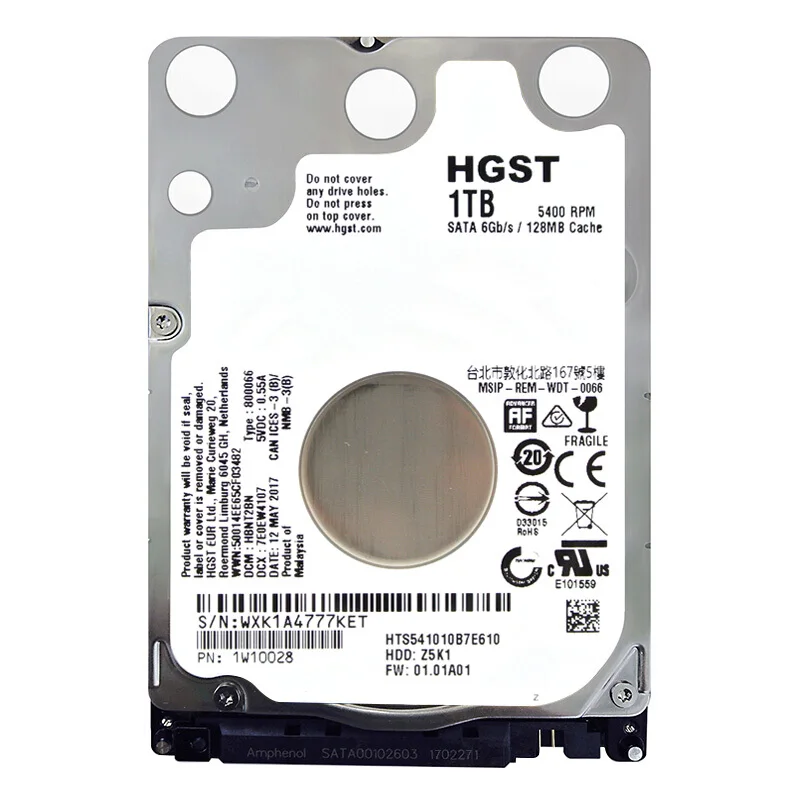 HGST 2.5" HDD 1TB 5400RPM (1000GB) Internal Laptop Hard