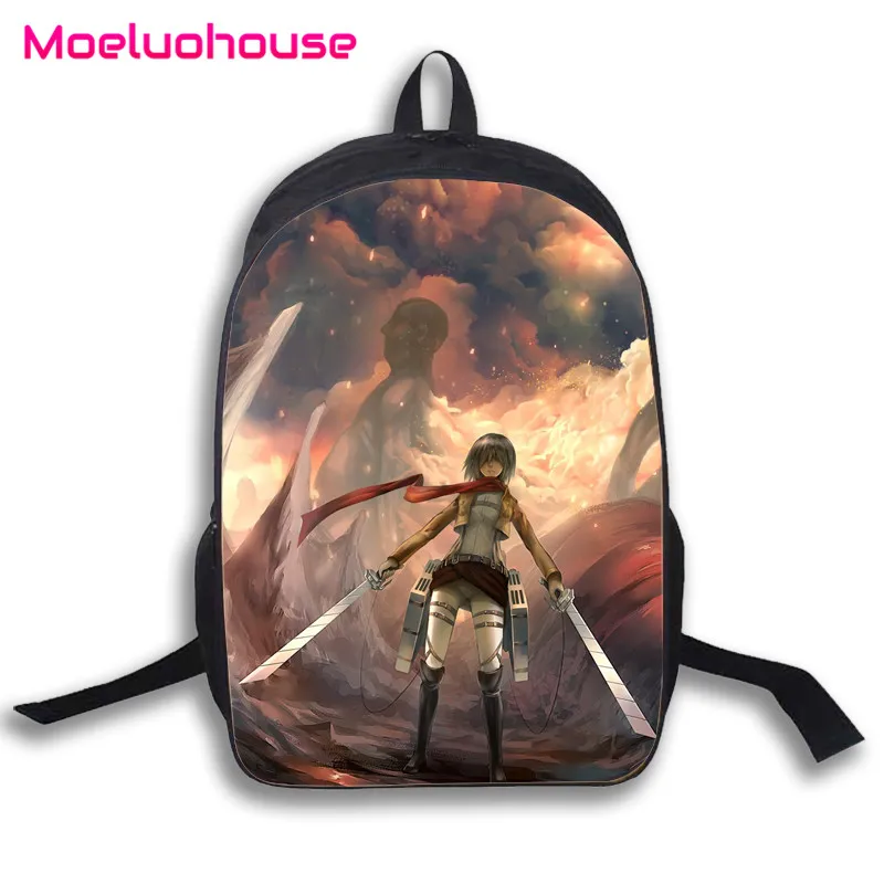 

Anime Attack on Titan Mikasa Ackerman 16" Student Travel Book School Laptop Bag Men Women Unisex Bagpack Backpack Knapsack