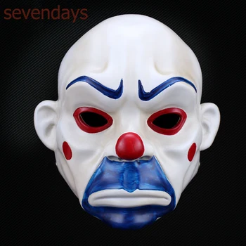

Adult Batman Joker Clown Bank Robber Mask Dark Knight Costume Halloween Masquerade Party Fancy Resin Mask Free Shipping