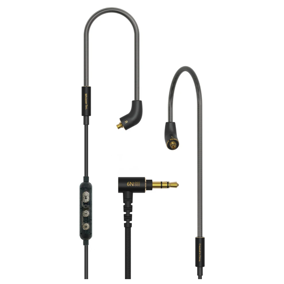 Whizzer MMCX кабель обновления 6N OCC один кристалл медь, предназначенный для A15 Fiio sony с микрофоном Регулятор громкости применяется - Цвет: OCC6IS-MMCX