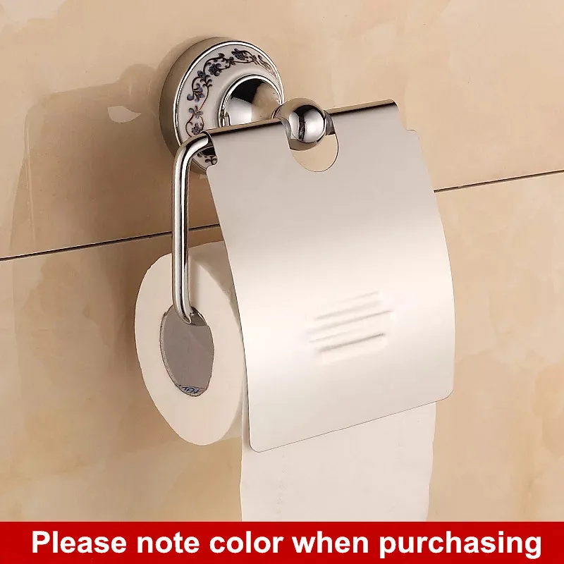 

Free shipping European delicate gold bathroom product High-grade ceramic+stainless steel paper towel rack Washroom tissue holder