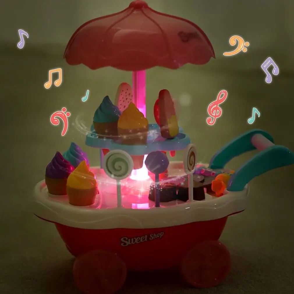 OCDAY дети ролевые игры игрушки вращающиеся огни мороженое Конфета корзина игрушка; развивающая игрушка для детей лучший подарок для детей