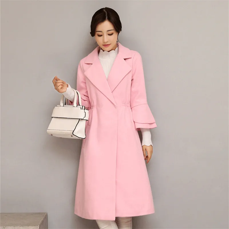 Élégant Pink Manteau Automne 2018 Green Printemps black Mode deep Manteaux Taille Coréenne Femmes Femelle B005 Lâche La red Laine army Femme Veste Pink Longues Plus Nouvelle pqA8xwOBq