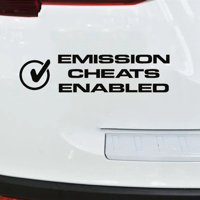 2x Diesel Emission Cheats Enabledfunny Decals Stickers Motorcycle SUVs Bumper Window Car Stylings Vinyl Decals