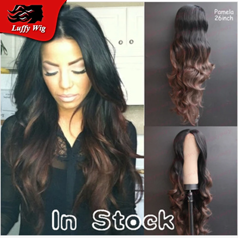 

#1b T #4 Glueless Full Lace Ombre Wigs for Black Women/Two Tone Ombre Lace Front Wig Human Hair with Baby Hair Natural Hairline
