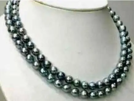 

Free Shipping>>new hot 7-8MM Natural Beautiful Black Pearl Beads Necklace 33