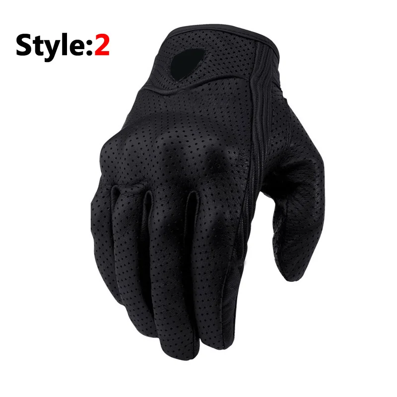 

NEW Fashion real Leather Full Finger Black racing Motorcycle Gloves Protective Gears Motocross breathable enduro Gloves