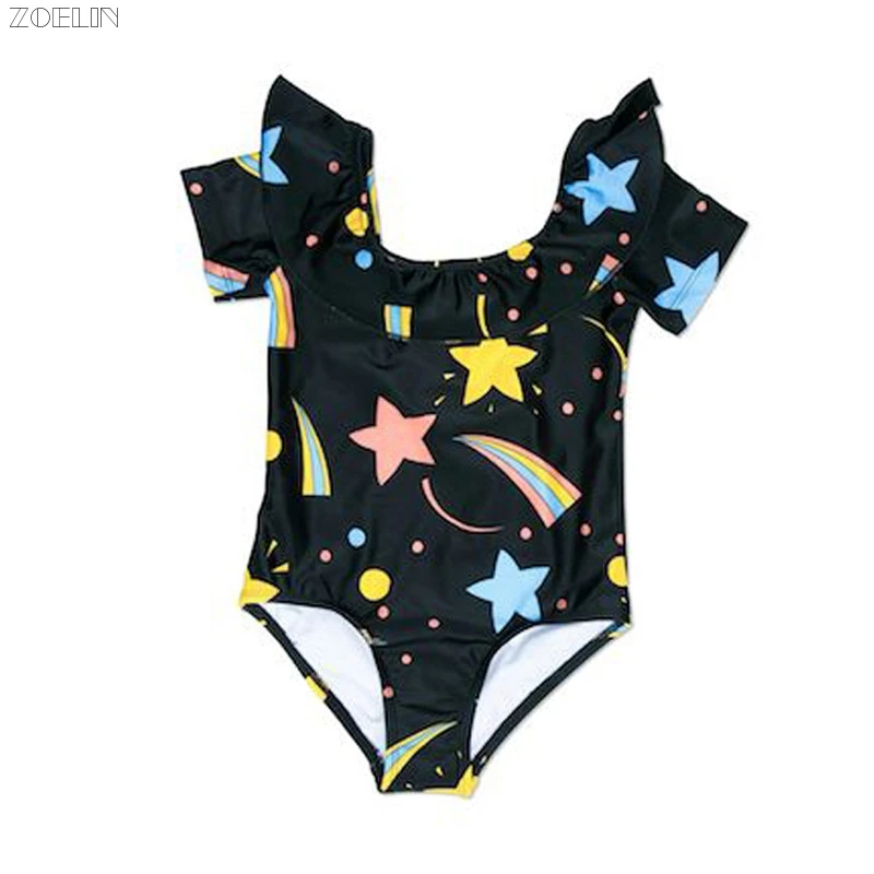 2017 Real Polyester Print Baby Rompers New Brand Infant Baby Girls Summer Romper Stars Pattern