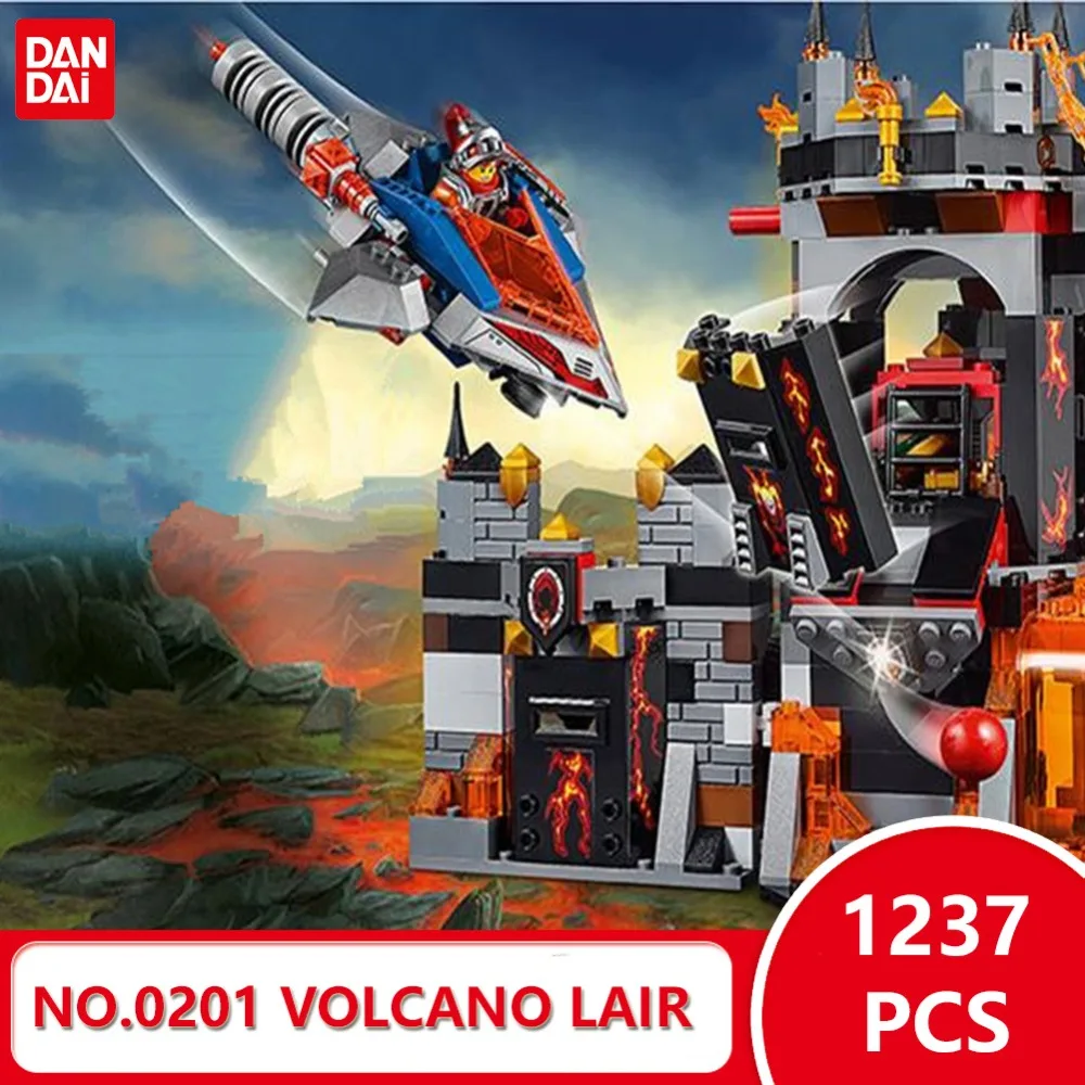 

FOR Legoingly Bricks Building Blocks 10521 Jestro Volcano Lair 0201 Compatible with Legoes Nexo Knights Gifts for boys GK30