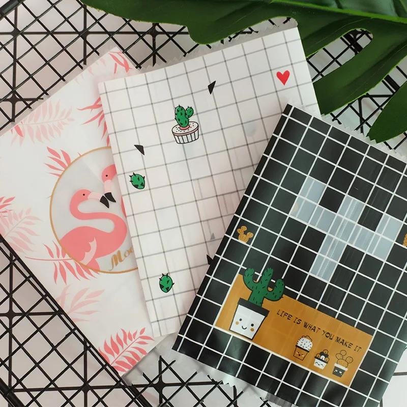 

50Pcs Cactus Flamingo Pattern Cookie Candy Plastic Bag Wedding Party Gift Decoration Packaging Bags Cake Chocolate Food Bags