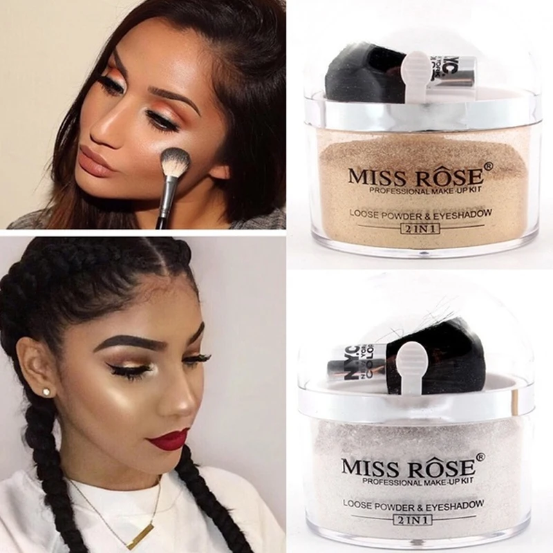 

Shimmer Face Highlighter Setting Powder Oil-control Loose Contour Brightener Glow Gold Highliter Eye Make Up Palette