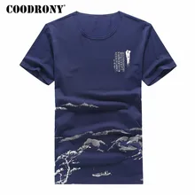 COODRONY, Мужская футболка в китайском стиле, новинка, летние топы, Повседневная футболка с коротким рукавом, Мужская футболка из чистого хлопка с круглым вырезом, Мужская футболка S8642