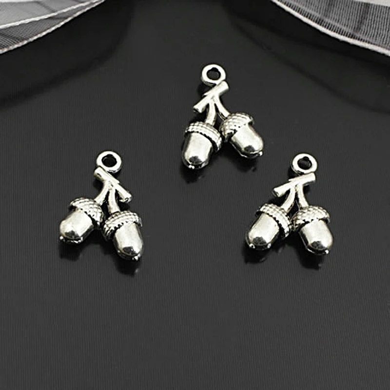 

(27003)50PCS 17x12MM Antique Silver Zinc Alloy Small Hazelnut Charms Pendants Diy Jewelry Findings Accessories Wholesale
