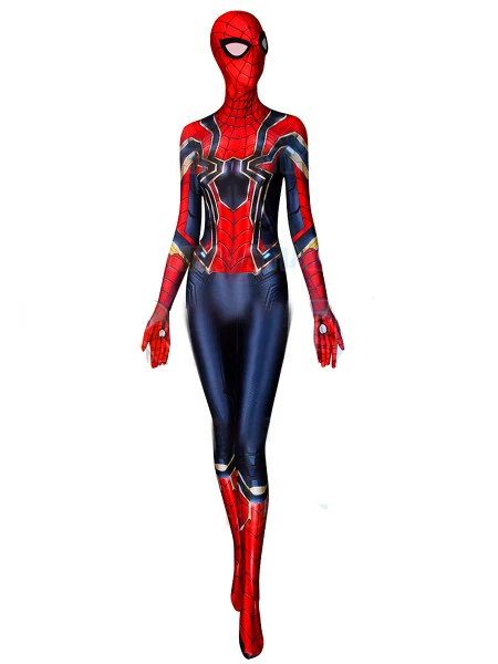 

Lady 3D Print Iron Spider MCU Version 3 Cosplay Costume Spandex Spiderman Superhero Halloween Costumes for Woman/Female