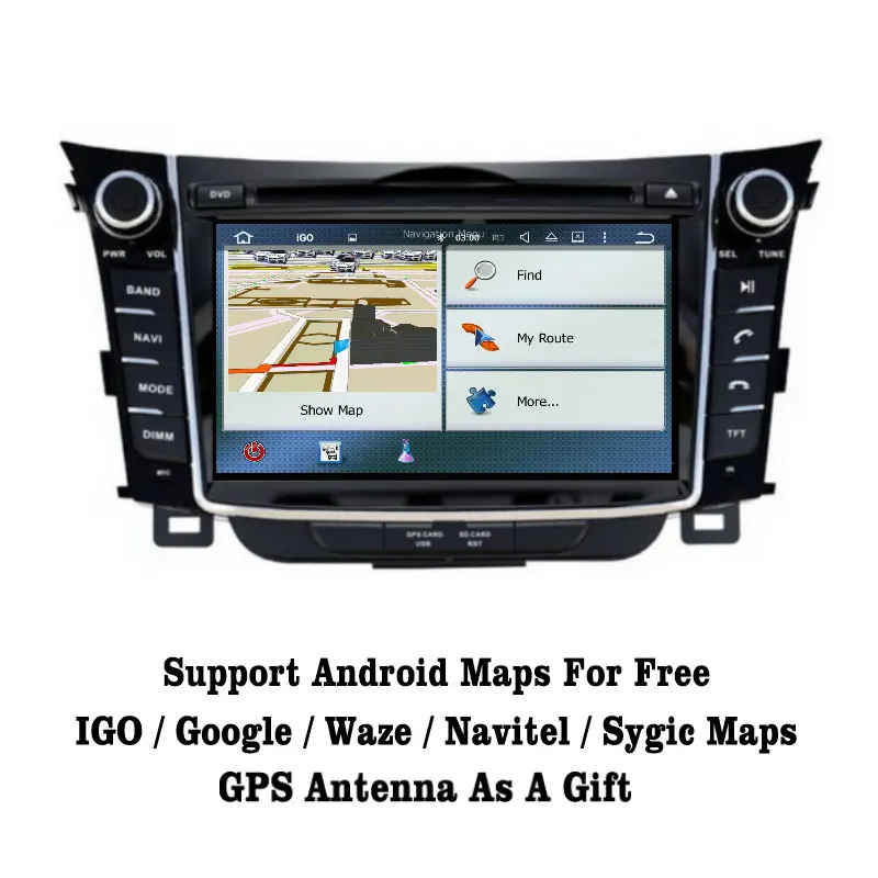 Perfect Android 7.1 2G RAM For Hyundai i30/Elantra GT Car Radio Audio Video Multimedia DVD Player WIFI DVR GPS Navi Navigation 3