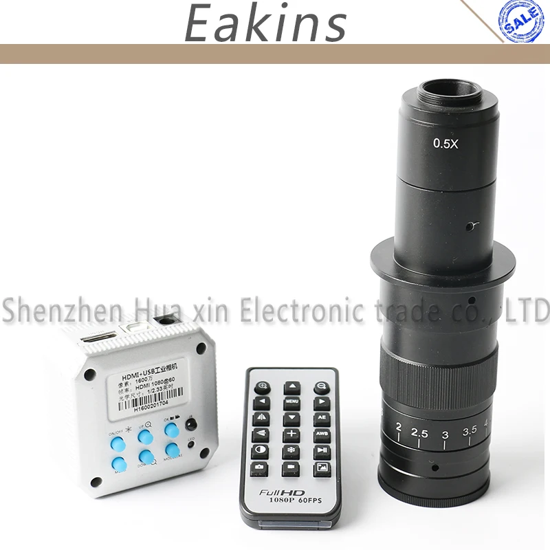 

Digital Full HD 16MP 1080P 60FPS USB HDMI industrial camera microscope Remote control SD card Storage+180X/300X Zoom C-MOUNT