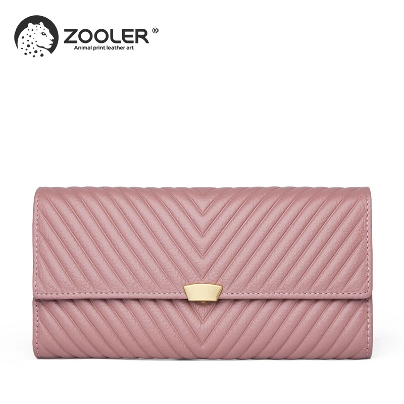 

2019 woman leather wallet ZOOLER genuine Leather purse Wallet woman leather clutch bag woman purses high quality wallets#CW201