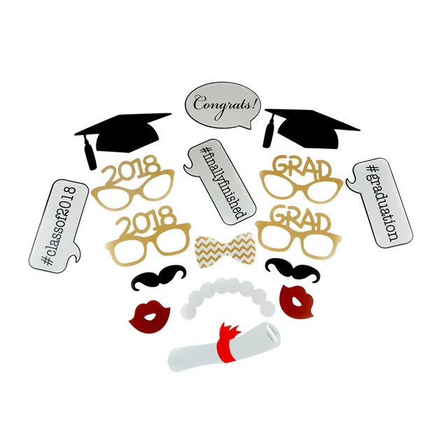 17pcs high quality 2018 diy graduation party decoration graduation