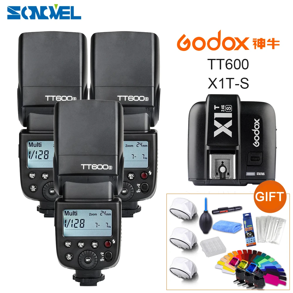 Вспышка для камеры Godox TT600S GN60 2 4G + фотопередатчик Sony A7S A7 A7R II A7MII A6000 A6300 3 шт.|flash