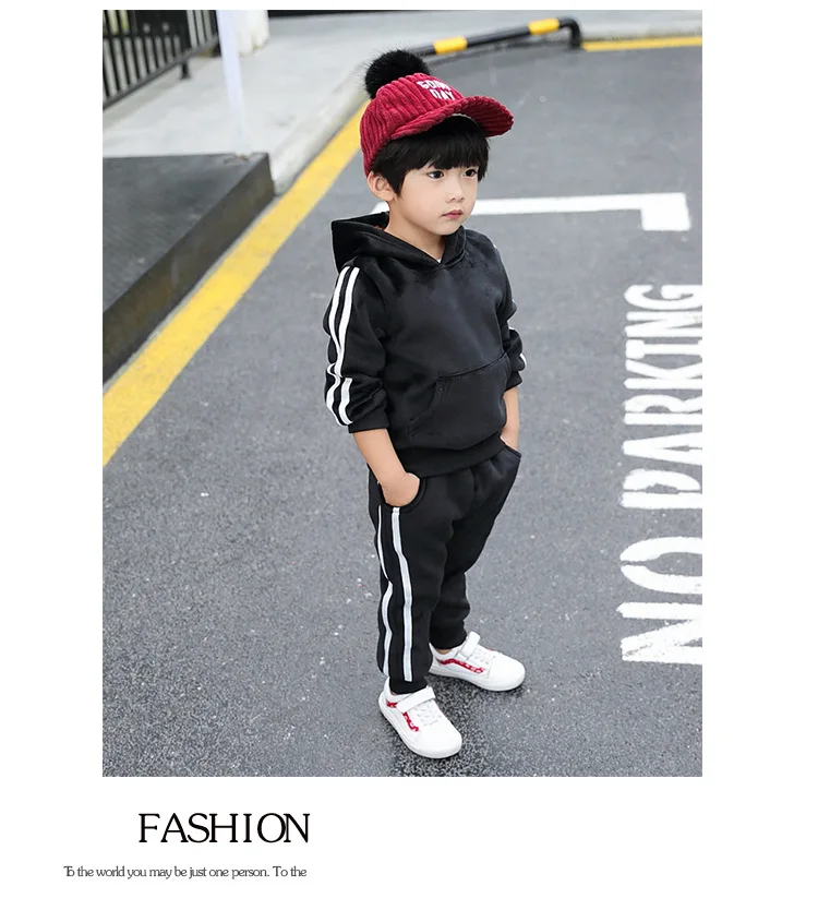 

Winter Velvet Kids Warm Kids Costumes Set Boy Children's Fashion Casual Suit Boys Clothes Baby Kids Clothing Sets Boy Outfits