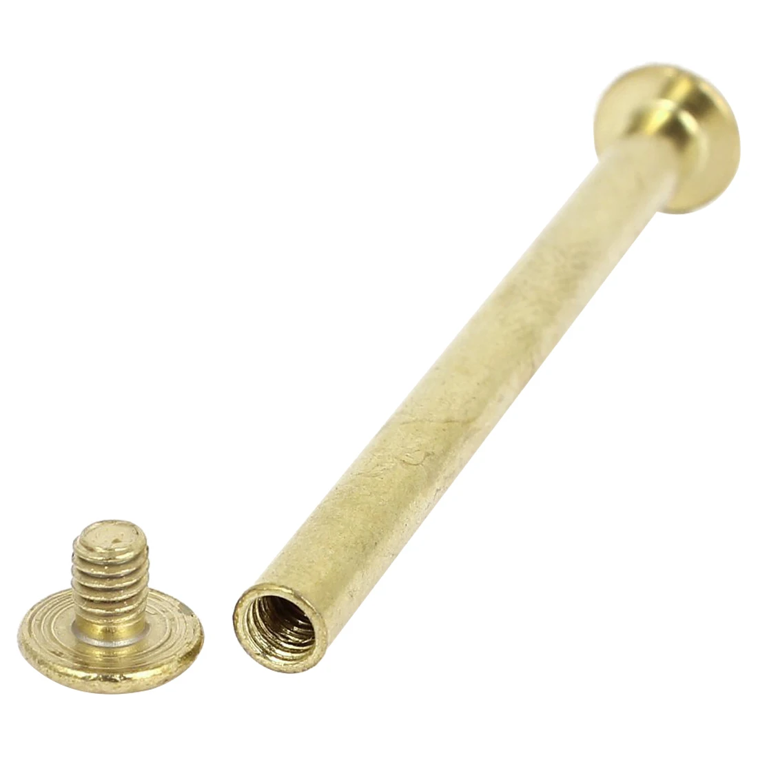 HHTL Scrapbook Leather 5x60mm Brass Plated Binding Screw Post 10pcs